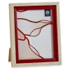 Photo frame Gift Decor 16515 Brown Red Wood Glass Crystal polystyrene Plastic