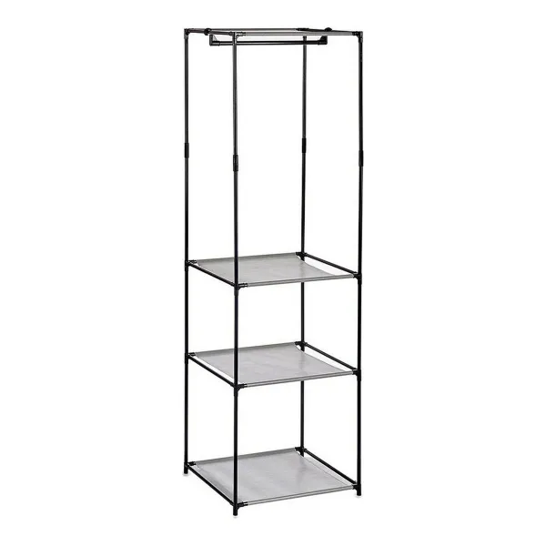 Garderobe Kipit Melns Pelēks Drāna polipropilēns Dzelzs Plastmasa 43,5 x 160 x 50 cm