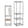Garderobe Kipit Melns Pelēks Drāna polipropilēns Dzelzs Plastmasa 43,5 x 160 x 50 cm