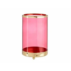 Žvakidė Gift Decor Rožinė Auksinis Metalinis stiklas 12,2 x 19,5 x 12,2 cm Cilindras