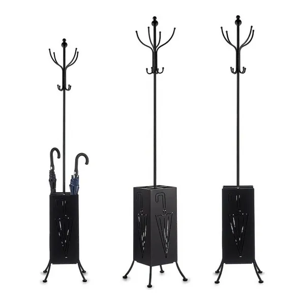 Вешалка Gift Decor Чёрный Металл 34 x 188 x 34 cm Корзина для зонтов