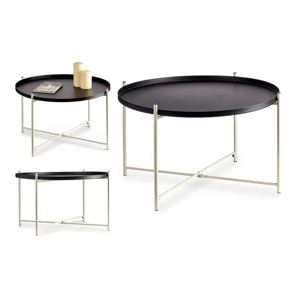 Side table Gift Decor White Black 76,5 x 46 x 76,5 cm