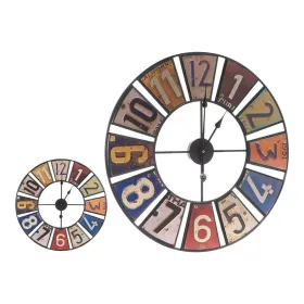 Sienas pulkstenis Gift Decor Dzeltens Zils Balts Melns Sarkans Zaļš Daudzkrāsains Oranžs Rozā Metāls 60 x 4,5 x 60 cm Retro