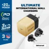Energizer Ultimate - Multiplug EU / UK / US GaN 20W PD mains charger (Gold)