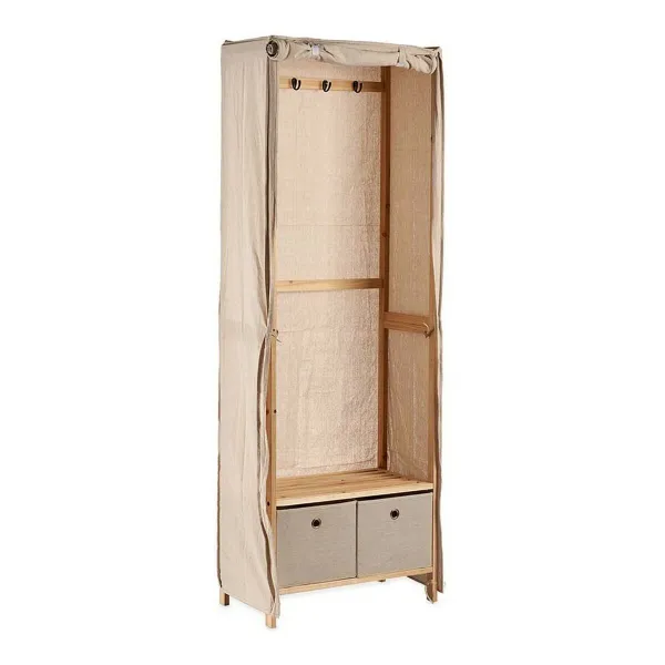 Mēteļu plaukts Kipit Bēšs Koks Drāna 31,5 x 58 x 168 cm 58 x 168 x 31,5 cm