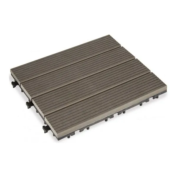 Lukittuva lattialaatta Ibergarden Musta Puu Polyetyleeni Komposiitti 30 x 2,6 x 30 cm