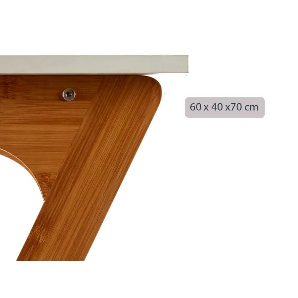 Side table Kinvara White Brown Natural 40 x 68,5 x 60 cm