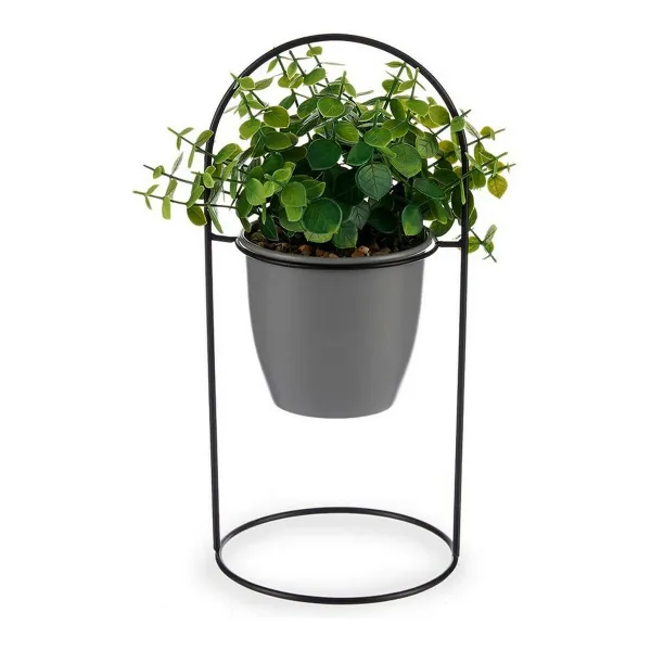 Dekoratīvs Augs Ibergarden Metāls Plastmasa 21 x 30 x 21 cm Ar atbalstu Pelēks