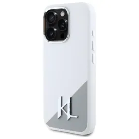 Karl Lagerfeld Silicone Shadow Metal Initial MagSafe - Case for iPhone 16 Pro Max (white)