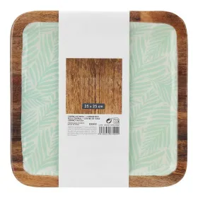 Galda rotājums Gift Decor Balts Brūns Zaļš Poliesters Poliuretāns Sveķi Mango koks 25 x 25 cm 25,4 x 2,54 x 25,4 cm Augu lapa