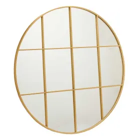 Sieninis veidrodis Apskritas Auksinis Metalinis (100 x 2,5 x 100 cm)