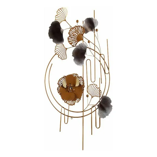 Hanging decoration Gift Decor Blue Copper Golden Metal Flowers Abstract 63 x 121 x 9,5 cm Mural