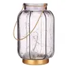 LED žibintas Gift Decor Pilka Auksinis stiklas Dryžiai 14 x 22 x 14 cm 13,5 x 22 x 13,5 cm