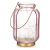 Светодиодный фонарь Gift Decor Розовый Позолоченный Cтекло Лучи 13,5 x 22 x 13,5 cm