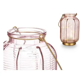 Светодиодный фонарь Gift Decor Розовый Позолоченный Cтекло Лучи 13,5 x 22 x 13,5 cm