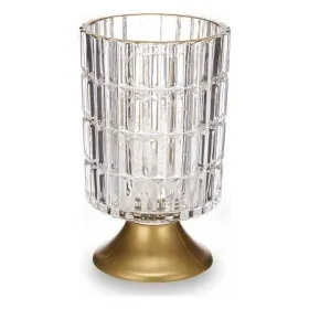 LED žibintas Gift Decor Skaidrus Auksinis Metalinis stiklas 10,7 x 18 x 10,7 cm