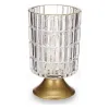 LED-lyhty Gift Decor Läpinäkyvä Kullattu Metalli Lasi 10,7 x 18 x 10,7 cm