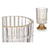 LED Lantern Gift Decor Transparent Golden Metal Glass 10,7 x 18 x 10,7 cm