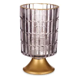 LED žibintas Gift Decor Pilka Auksinis Metalinis stiklas 10,7 x 18 x 10,7 cm