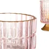 LED žibintas Gift Decor Rožinė Auksinis stiklas Dryžiai 10,7 x 18 x 10,7 cm