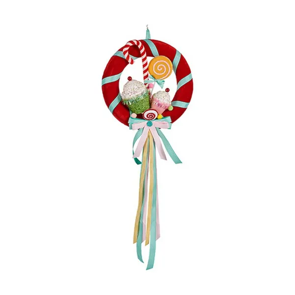 Advent wreathe Krist+ Red Multicolour Synthetic 40 x 12 x 42 cm 42 x 40 x 12 cm