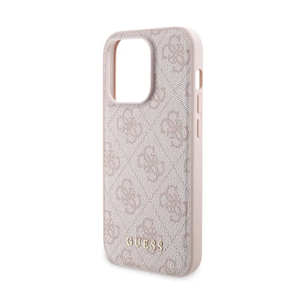 Guess Bundle Pack MagSafe 4G Metal Gold Logo - Case set + Power Bank 5000mAh MagSafe iPhone 14 Pro (pink)