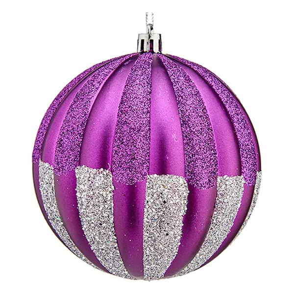 Ёлочные шарики Krist+ Фиолетовый Серебристый PVC Ø 10 cm 6 штук