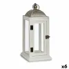 Фонарь Gift Decor Balts Sudrabains Koks Metāls 18 x 43 x 18 cm (6 gb.)