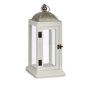 Žibintas Gift Decor Balta Sidabras Medžio Metalinis 18 x 43 x 18 cm (6 vnt.)