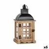 Žibintas Gift Decor Ruda Juoda Medžio Metalinis Stiklas 14 x 40 x 20 cm 20 x 40 x 14 cm (6 vnt.)