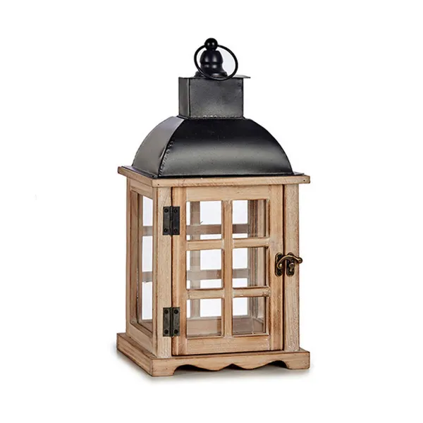 Lantern Gift Decor Brown Black Wood Metal Crystal 14 x 40 x 20 cm 20 x 40 x 14 cm (6 Units)