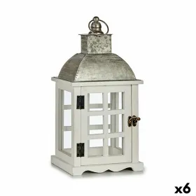 Žibintas Gift Decor Balta Sidabras Medžio Metalinis Stiklas 14 x 39,3 x 20 cm 20 x 39,3 x 14 cm 20 x 40 x 14 cm (6 vnt.)