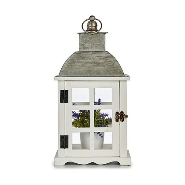 Lantern Gift Decor White Silver Wood Metal Crystal 14 x 39,3 x 20 cm 20 x 39,3 x 14 cm 20 x 40 x 14 cm (6 Units)