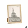 Photo frame Gift Decor Brown Natural Plastic (6 Units)