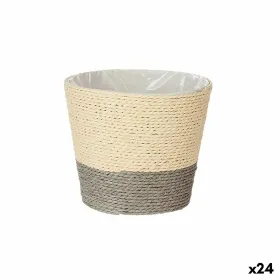 Подставка под цветочный горшок Ibergarden Серый Натуральный Веревка Пластик 15 x 15 x 14 cm (24 штук)