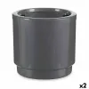 Self-watering flowerpot Ibergarden Silver polypropylene 38 x 37,5 x 38 cm 38 x 37 x 38 cm (2 Units)