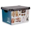 Storage Box Kipit Vintage Plastic Printed Vintage 22 L With handles (12 Units)
