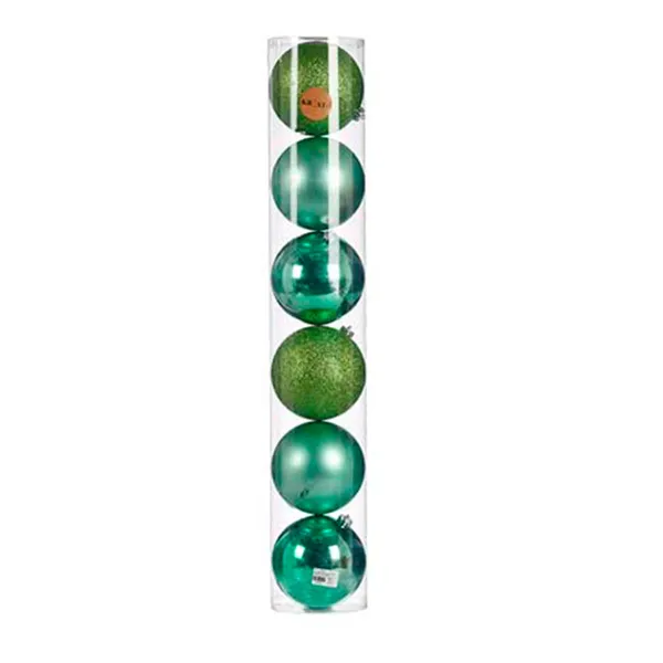 Ziemassvētku bumbiņu komplekts Krist+ Zaļš Plastmasa 6 Daudzums (4 gb.)