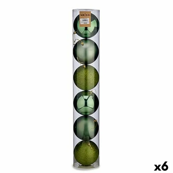 Набор новогодних шаров Krist+ Зеленый Пластик Ø 12 cm 6 Предметы (6 штук)