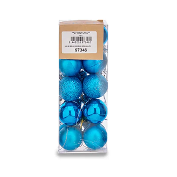 Kalėdinių kamuoliukų rinkinys Krist+ Mėlyna Plastmasinis Ø 3 cm (12 vnt.)