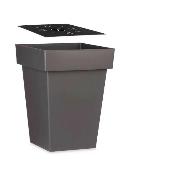 Self-watering flowerpot Ibergarden Grey Plastic 37 x 51 x 37 cm (6 Units)