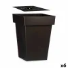 Self-watering flowerpot Ibergarden Anthracite Plastic 37 x 51 x 37 cm (6 Units)
