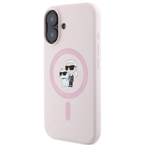 Karl Lagerfeld Silicone Karl & Choupette Ring MagSafe - Case iPhone 16 Plus (pink)