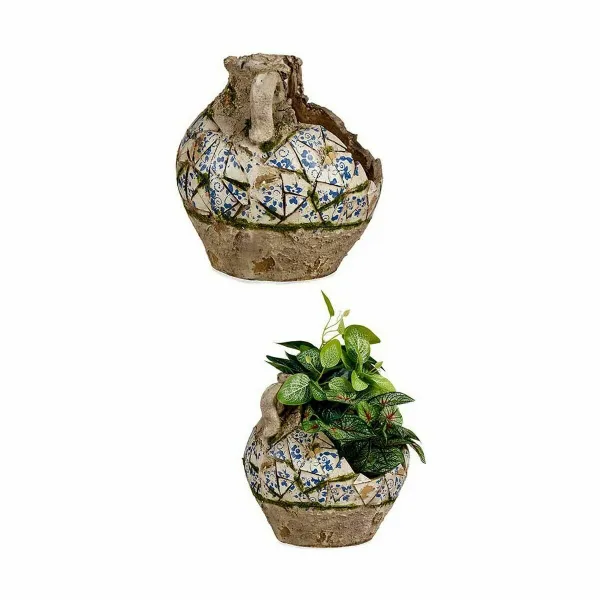 Koristeellinen puutarhahahmo Ibergarden Polyresiini Maljakko 28,5 x 28 x 28,5 cm (2 osaa)