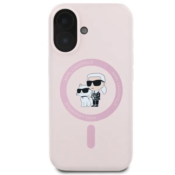 Karl Lagerfeld Silicone Karl & Choupette Ring MagSafe - Case iPhone 16 Plus (pink)
