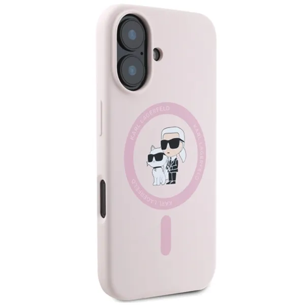 Karl Lagerfeld Silicone Karl & Choupette Ring MagSafe - Case iPhone 16 Plus (pink)
