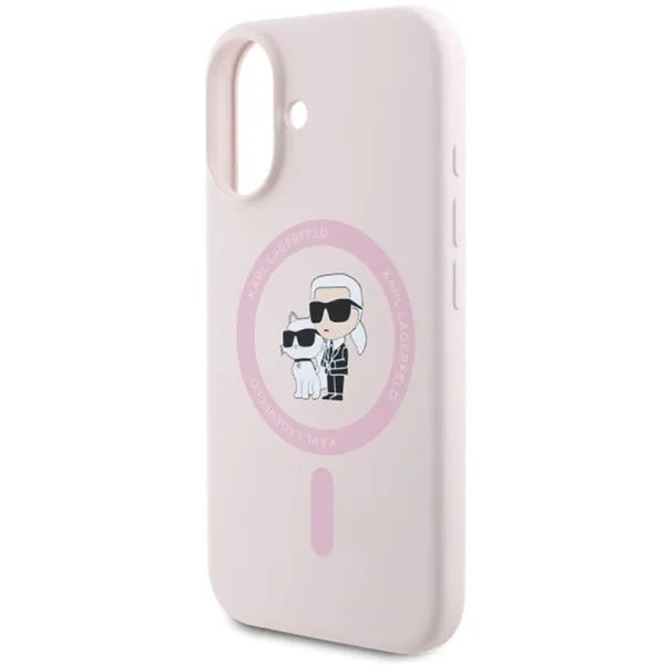 Karl Lagerfeld Silicone Karl & Choupette Ring MagSafe - Case iPhone 16 Plus (pink)