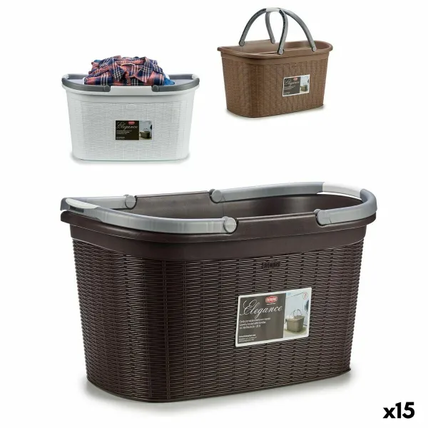 Pyykkikori Stefanplast Elegance Muovinen 35 L 57,5 x 29 x 36,5 cm (15 osaa)