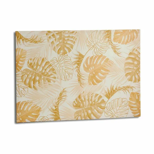 Полотно Gift Decor Позолоченный Лист растения 120 x 80 x 2,5 cm (4 штук)