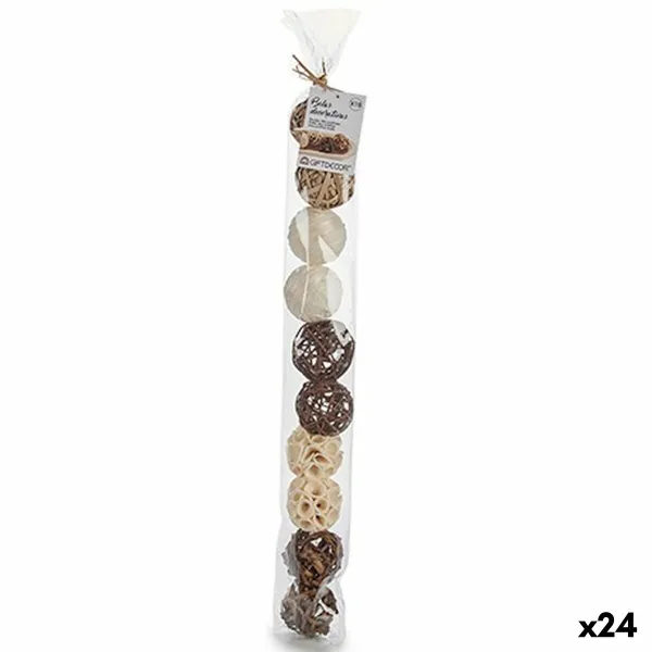 Dekoratyvinis žaisliukas Gift Decor Balta Ruda Juoda 6 x 65 x 6 cm Natūralus (24 vnt.)
